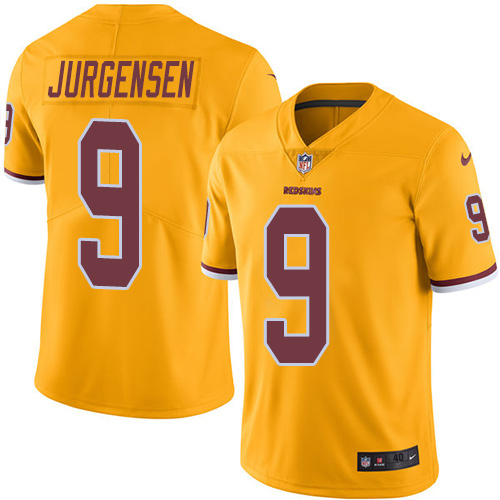 Men's Elite Sonny Jurgensen Nike Jersey Gold - #9 Rush NFL Washington Redskins